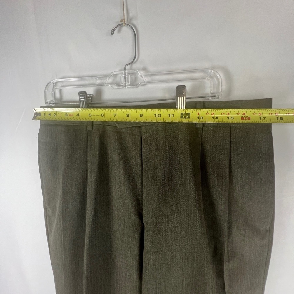 Jos A Bank Executive Collection Men Pleated Cuffed Dress Pants Olive Brown 35x29 - Picture 7 of 11